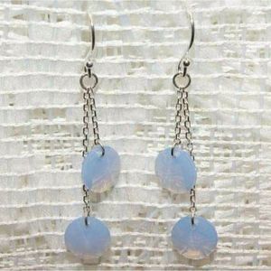 Handmade Rivoli Opal Swarovski Crystal & Sterling Silver Earrings